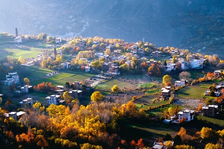 秋日物语-丹巴-风光-风景-山坡 图片素材