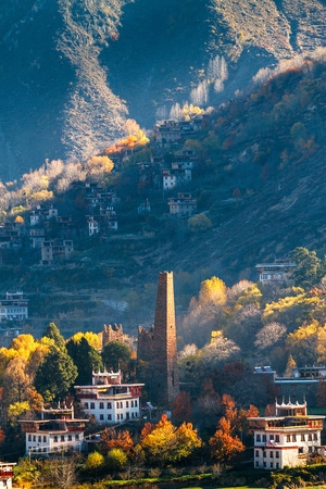 秋日物语-丹巴-风光-风景-山坡 图片素材