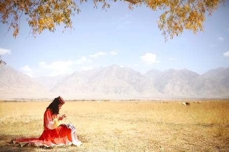旅游-人文-塔吉克族-帕米尔高原-民族少女 图片素材