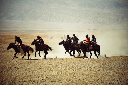 赛马叼羊-塔吉克骑手-人文-旅行-帕米尔高原 图片素材