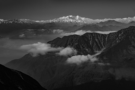 高原-雪山-黑白-影调-山 图片素材