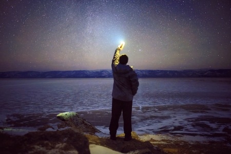 星空-旅行-冬天-冰雪-海洋 图片素材