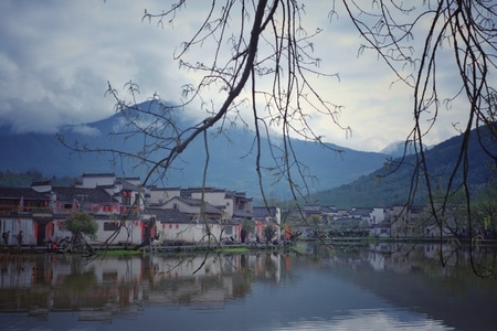 江南-旅行-油菜花-航拍-湖 图片素材
