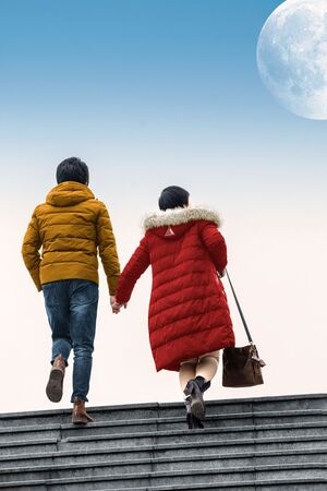 街拍-人文-恋人-情侣-男女 图片素材