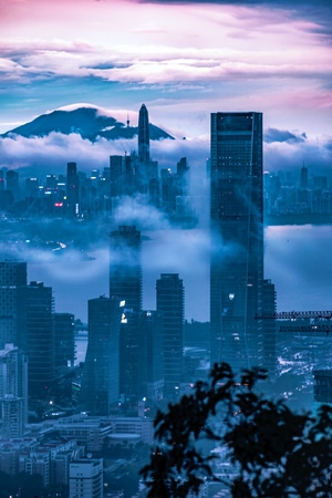 深圳-风景-高楼-云海-城市 图片素材