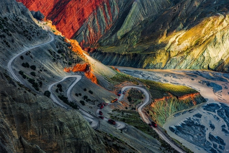 新疆-峡谷-色彩-峡谷-山 图片素材