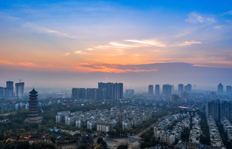 内江市-天空-色彩-城市-城市 图片素材
