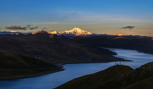 羊湖-雪峰-风光-风景-自然 图片素材