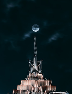 艺术-气象-月亮-建筑-城市 图片素材