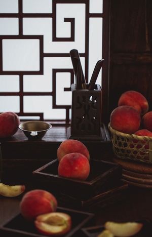 色彩-水果-桃子-美食-静物 图片素材