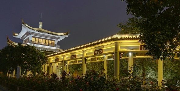 看你的城市-风光-亭子-古建筑-夜景 图片素材