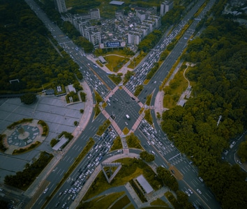 城市-马路-俯拍-航拍-城市印象 图片素材