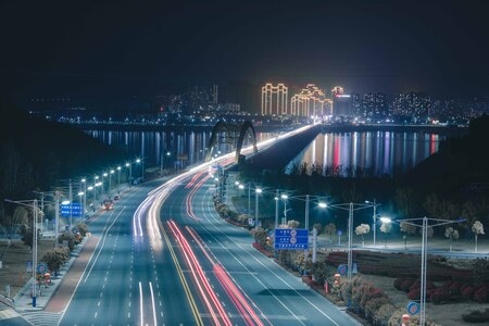 桥-郧阳-郧县-夜景-十堰 图片素材