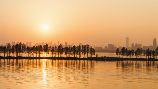 风景-武汉-东湖-落日-风光 图片素材