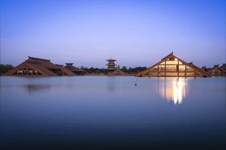 上海-广富林-古建筑-水上建筑-清晨 图片素材