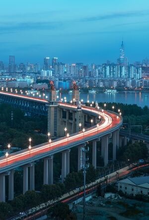 夜色-桥-城市风光-城市色彩-南京市 图片素材