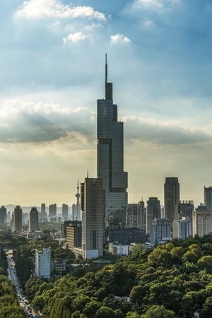 看你的城市-风光-70周年城市-紫峰大厦-高楼 图片素材
