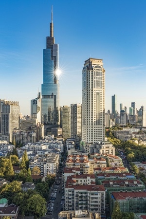 70周年城市-上帝视角-秋日物语-看你的城市-城市 图片素材