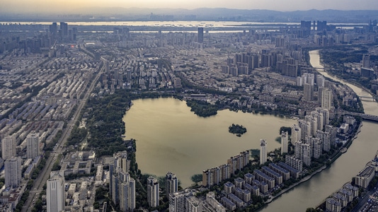 70周年风光-风光-70周年城市-旅行-上帝视角 图片素材