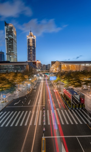 深圳-夜景-福田-中心书城-福田 图片素材