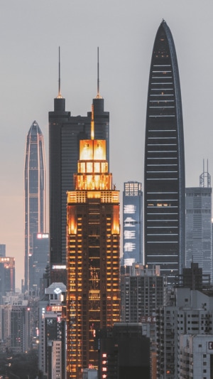 爬楼-夜景-高楼大厦-罗湖-城市风光 图片素材