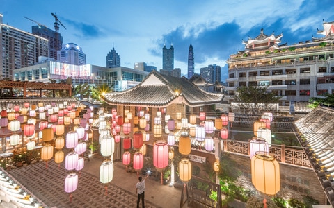 风景-夜景-深圳-罗湖-老街 图片素材