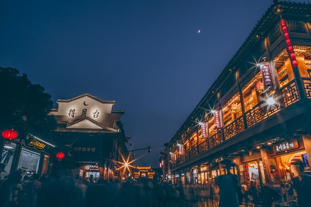 南京-夜景-房屋-夜景-夫子庙 图片素材