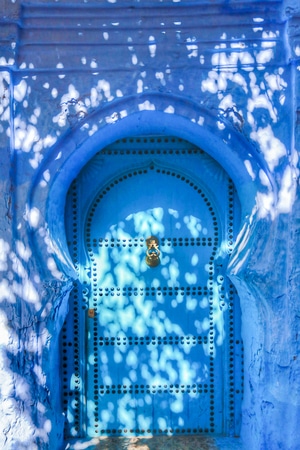 舍夫沙万-旅拍-摩洛哥-旅行-门 图片素材