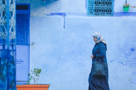 舍夫沙万-旅拍-摩洛哥-旅行-女性 图片素材