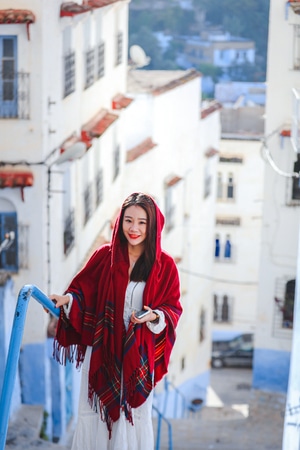 旅行-摩洛哥-旅拍-舍夫沙万-衣物 图片素材