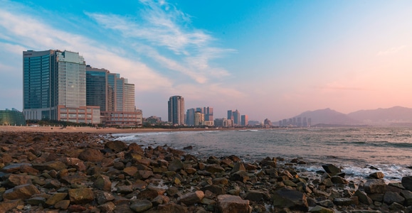 大海-旅行-天空-青岛-城市 图片素材