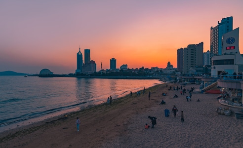 我的2019-海湾-城市-夕阳-晚霞 图片素材
