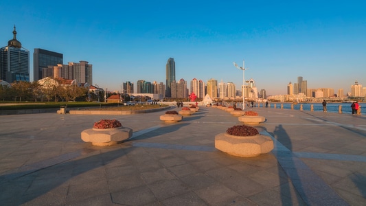 旅行-青岛-天空-公园-剪影 图片素材