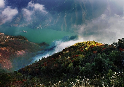 神女峰风光-巫山行摄-水雾-光影-风景 图片素材