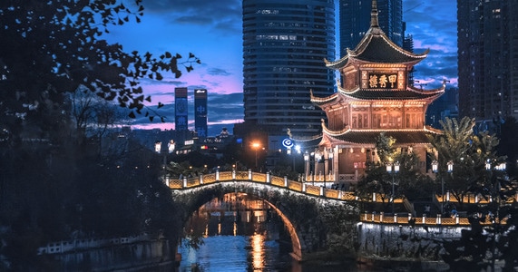古建筑-风光-夜景-贵阳-甲秀楼 图片素材