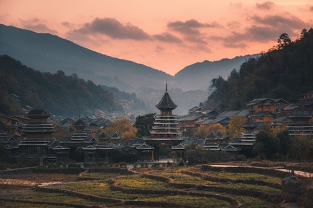 黔东南-肇兴侗寨-风景-风光-古建筑 图片素材