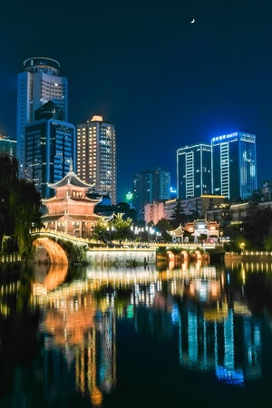 贵阳-甲秀楼-夜景-古建筑-城市 图片素材