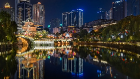 夜景-地标-城市-贵阳-甲秀楼 图片素材