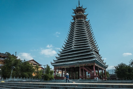 侗寨-纪实-古建筑-侗寨-塔 图片素材