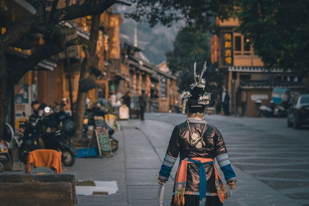 旅行-街拍-肇兴侗寨-黔东南-女人 图片素材