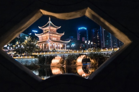 古建筑-风光-夜景-贵阳-甲秀楼 图片素材