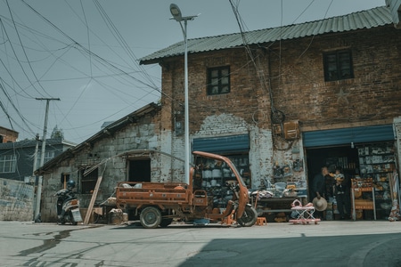 街拍-纪实-城中村-街道-房屋 图片素材