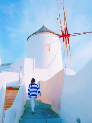 网红打卡地-欧洲旅行-希腊-带你去旅行-建筑 图片素材