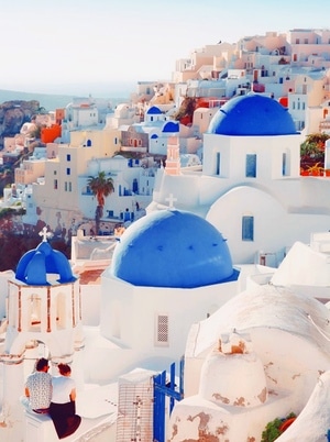 网红打卡地-欧洲旅行-希腊-带你去旅行-圣托里尼 图片素材