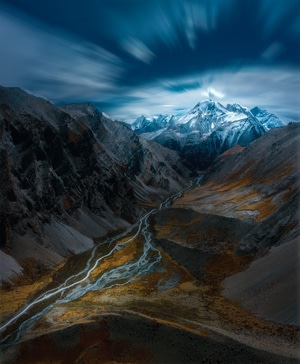 西藏-风光-航拍-山谷-山峰 图片素材