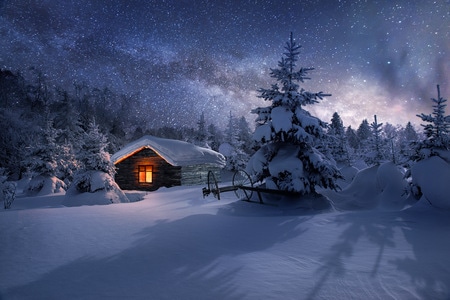 我的2019-旅行-风景-夜景-雪地 图片素材