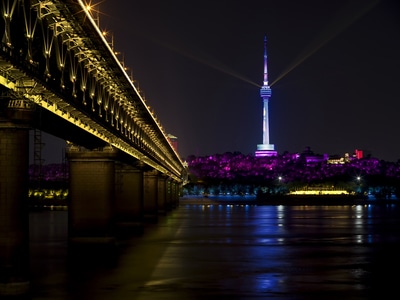 武汉市-夜色-夜景-城市风景-风光 图片素材