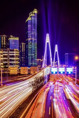 武汉市-夜景-都市-建筑-城市风景 图片素材
