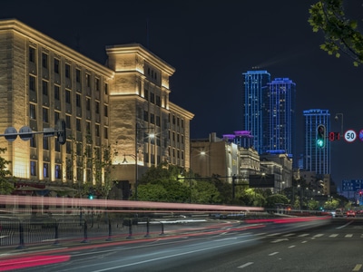 武汉市-古建-古建筑-星芒-夜色 图片素材