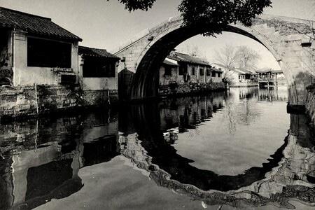 水-古建筑-古镇-建筑-慢门 图片素材